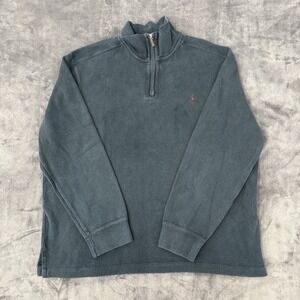 Polo Ralph Lauren Sweater Mens XL Black 1/4 Zip Mock Neck Knit Pullover Pony
